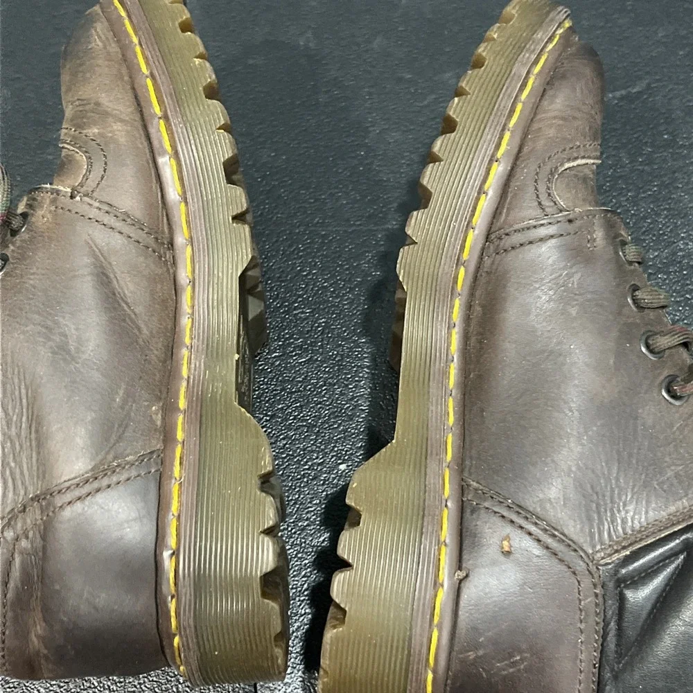 Dr.‎ Martens Boots Kids 3 Brown 8072 Made in England Leather Padded Collar Lug